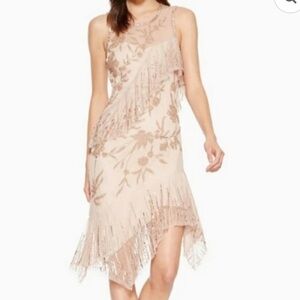 Parker Black label Florence beaded dress in Rosaline champagne nude color